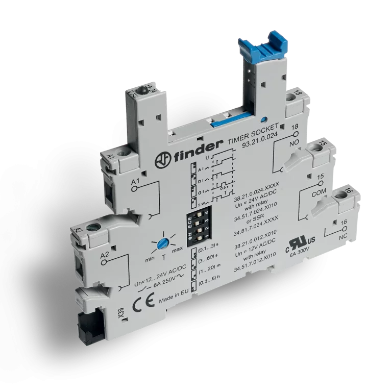 Type 93.21 - timed socket for 34 series with screwless terminals Type 93.21 - timed socket for 34 series with screwless terminals