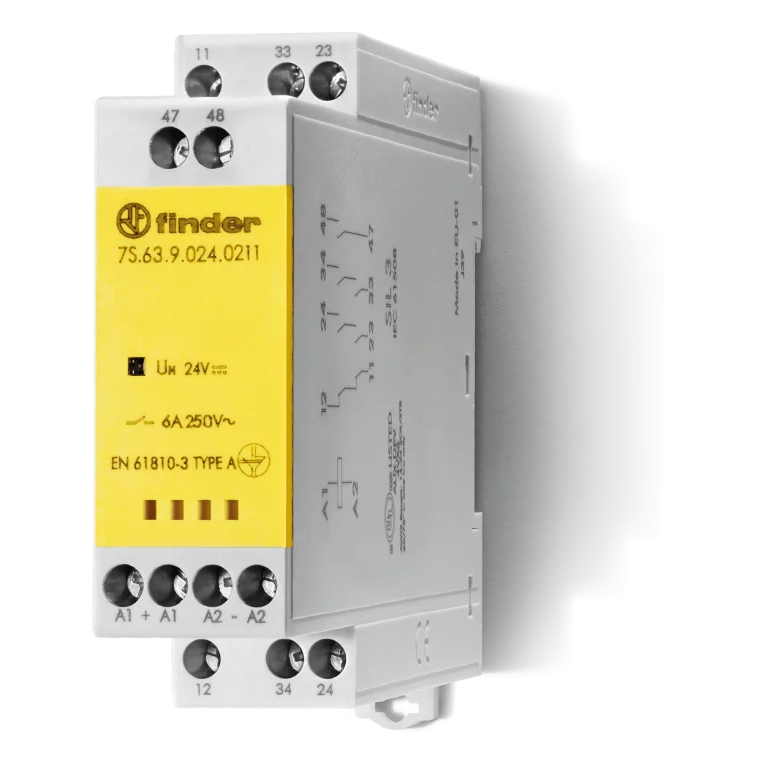 Type 7S.43/7S.63 – Modular relay with forcibly guided contacts 6A Type 7S.43/7S.63 – Modular relay with forcibly guided contacts 6A