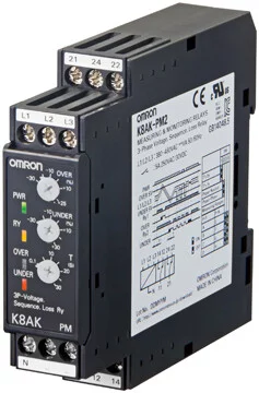 K8AK-PM2 380/480VAC - K8AK-PM 3-Phase, Voltage, Phase Sequence, Phase Loss Relay K8AK-PM2 380/480VAC - K8AK-PM 3-Phase, Voltage, Phase Sequence, Phase Loss Relay