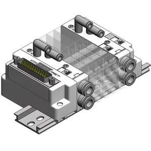 SS5J3- Plug-in Manifold- D-Sub Connector- Flat Ribbon- PC Wiring - SS5J3, Plug-in Manifold, D-Sub Connector, Flat Ribbon, PC Wiring