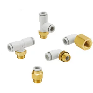 KQ2- One-touch Fitting- Metric Size Tube- R- Rc Connection Thread- w/Face Seal - KQ2, One-touch Fitting, Metric Size Tube, R, Rc Connection Thread, w/Face Seal