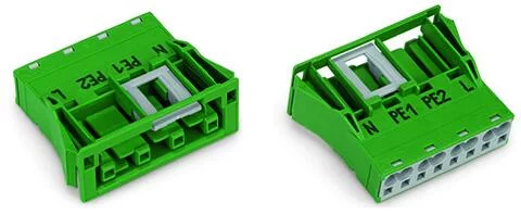 770-2324 - Snap-in socket; 4-pole; Cod. Q; 4,00 mm²; green