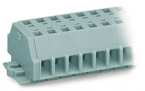 261-112 - 2-conductor terminal strip; without push-buttons; with fixing flanges; 12-pole; for screw or similar mounting types; Fixing hole 3.2 mm Ø; 2.5 mm²; CAGE CLAMP®; 2,50 mm²; gray