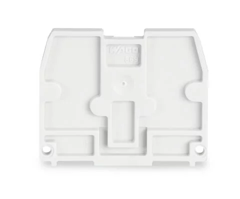 869-377 - End plate; for terminal blocks with snap-in mounting foot; 2.5 mm thick; light gray