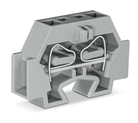 262-321 - Space-saving, 2-conductor end terminal block; without push-buttons; without protruding snap-in mounting foot; 1-pole; for terminal strips with snap-in mounting feet; 4 mm²; CAGE CLAMP®; 4,00 mm²; gray