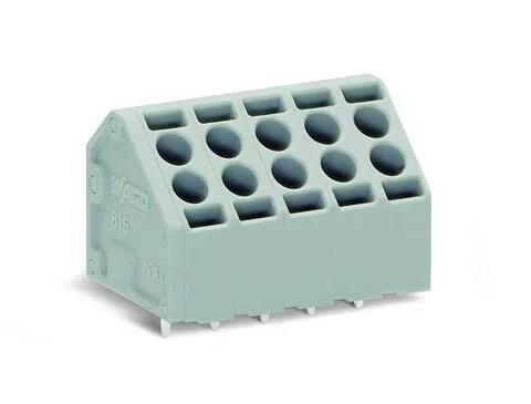 816-102 - 2-conductor PCB terminal block; 1.5 mm²; Pin spacing 5 mm; 2-pole; Push-in CAGE CLAMP®; 1,50 mm²; gray