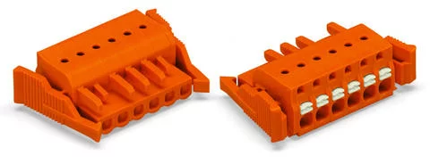 2231-304/037-000 - Female plug; 4-pole; push-button; locking lever;12 AWG max; pin spacing 5.08 mm;1-conductor per pole; orange 2231-304/037-000 - Female plug; 4-pole; push-button; locking lever;12 AWG max; pin spacing 5.08 mm;1-conductor per pole; orange