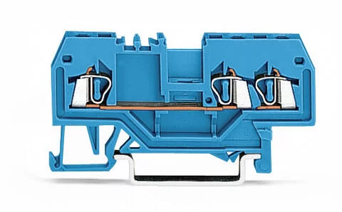 279-684 - 3-conductor through terminal block; 1.5 mm²; suitable for Ex i applications; center marking; for DIN-rail 35 x 15 and 35 x 7.5; CAGE CLAMP®; 1,50 mm²; blue