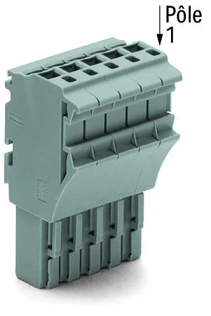 2022-107 - 1-conductor female connector; Push-in CAGE CLAMP®; 4 mm²; Pin spacing 5.2 mm; 7-pole; 4,00 mm²; gray