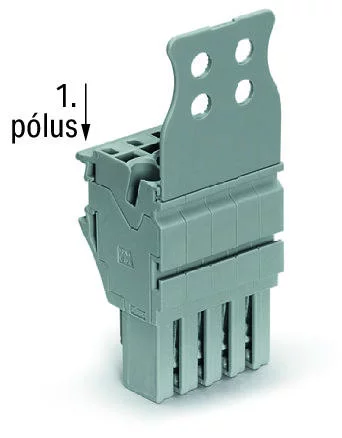 2022-113/136-000 - 1-conductor female connector; Push-in CAGE CLAMP®; 4 mm²; Pin spacing 5.2 mm; 13-pole; Strain relief plate; 4,00 mm²; gray