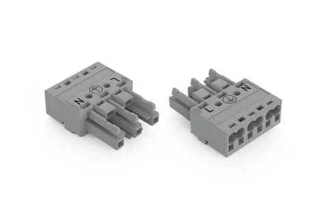 770-243/060-000 - Socket; 3-pole; Cod. B; 4,00 mm²; gray