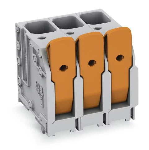 2616-3108/020-000 - PCB terminal block; Push-in CAGE CLAMP with operating lever; AWG 18 - 4; Pin spacing 10 mm; W pinning; 8-pole; top entry; gray