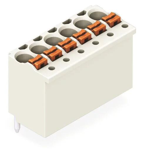 2091-1182 - 1-conductor THT female connector straight; push-button; Push-in CAGE CLAMP®; 1.5 mm²; Pin spacing 3.5 mm; 12-pole; 1.0 mm Ø solder pin; 1,50 mm²; light gray
