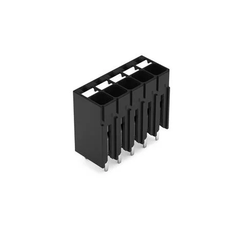2086-1105 - THR PCB terminal block; push-button; 1.5 mm²; Pin spacing 3.5 mm; 5-pole; Push-in CAGE CLAMP®; 1,50 mm²; black