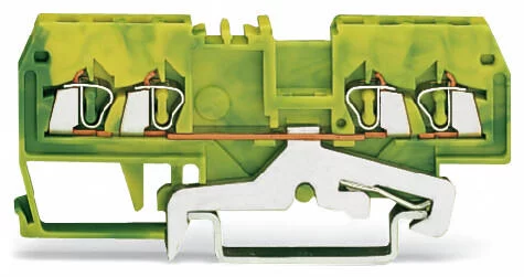 279-837 - 4-conductor ground terminal block; 1.5 mm²; center marking; for DIN-rail 35 x 15 and 35 x 7.5; CAGE CLAMP®; 1,50 mm²; green-yellow