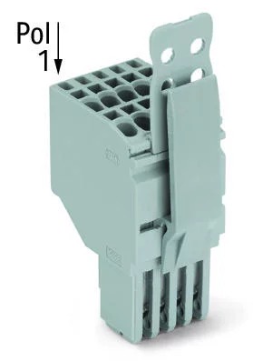 2020-213/145-000 - 2-conductor female connector; Push-in CAGE CLAMP®; 1.5 mm²; Pin spacing 3.5 mm; 13-pole; Centered locking levers; Strain relief plate; 1,50 mm²; gray