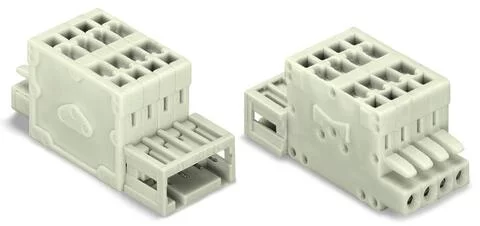 734-367 - 2-conductor combi strip; 100% protected against mismating; 1.5 mm²; 7-pole; Pin spacing 3.5 mm; light gray