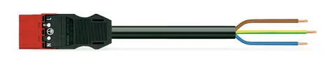 771-9373/266-701 - pre-assembled connecting cable; Cca; Plug/open-ended; 3-pole; Cod. P; H05Z1Z1-F 3G 1.5 mm²; 7 m; 1,50 mm²; red