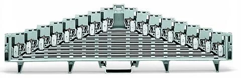 727-132 - 8-level terminal block for matrix patching; without locking clips; one potential per level; with 2.3 mm Ø test port; for 35 x 15 mounting rail; 1.5 mm²; 1,50 mm²; white
