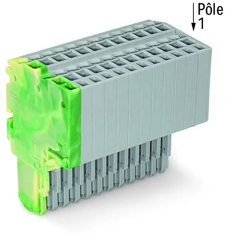2020-215/000-037 - 2-conductor female connector; Push-in CAGE CLAMP®; 1.5 mm²; Pin spacing 3.5 mm; 15-pole; 1,50 mm²; green-yellow/gray