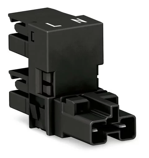 770-1634 - h-distribution connector; 2-pole; Cod. A; 1 input; 2 outputs; outputs on one side; 2 locking levers; black 770-1634 - h-distribution connector; 2-pole; Cod. A; 1 input; 2 outputs; outputs on one side; 2 locking levers; black