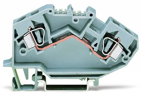 782-601 - Feedthrough terminal block; angled; rail mount; 2-conductor; 8 mm wide; gray