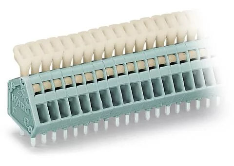 233-204 - PCB terminal block; push-button; 0.5 mm²; Pin spacing 2.5 mm; 4-pole; CAGE CLAMP®; 0,50 mm²; gray