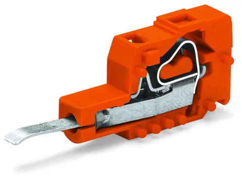 231-128 - Testing plug module with contact stud; Pin spacing 5.08 mm / 0.2 in; 2,50 mm²; orange