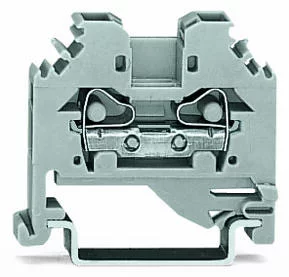 281-101 - 2-conductor through terminal block; 4 mm²; lateral marker slots; for DIN-rail 35 x 15 and 35 x 7.5; CAGE CLAMP®; 4,00 mm²; gray