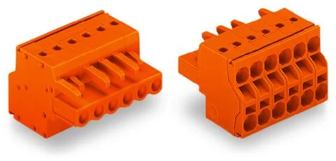 231-2304/026-000 - 2-conductor female connector; Push-in CAGE CLAMP®; 2.5 mm²; Pin spacing 5.08 mm; 4-pole; with integrated end plate; 2,50 mm²; orange 231-2304/026-000 - 2-conductor female connector; Push-in CAGE CLAMP®; 2.5 mm²; Pin spacing 5.08 mm; 4-pole; with integrated end plate; 2,50 mm²; orange