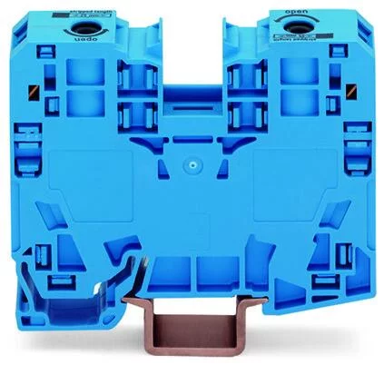 285-134 - POWER CAGE CLAMP feedthrough terminal block; DIN 35 x 15 rail mount; 2-conductor; 2 AWG; 16 mm wide; blue