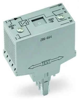 286-664 - Current flow monitoring module; AC currents; Monitoring range: 0.2 A – 3 A; 1 changeover contact; light gray