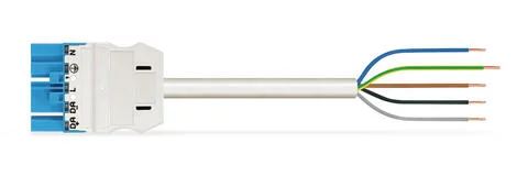 771-9385/266-602 - pre-assembled connecting cable; Cca; Plug/open-ended; 5-pole; Cod. I; H05Z1Z1-F 5G 1.5 mm²; 6 m; 1,50 mm²; blue