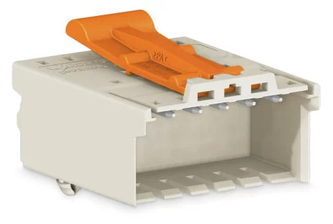 2091-1523/020-3000 - 1-conductor male connector; Push-in CAGE CLAMP®; 1.5 mm²; Pin spacing 3.5 mm; 3-pole; DIN-35 rail/panel mounting; Snap-in mounting feet; Integrated release lever; direct marking; 1,50 mm²; light gray