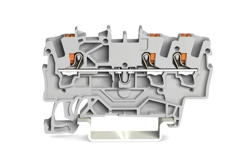 2201-1301 - TOPJOB®S feedthrough terminal block with Push-buttons; rail mount; 3-conductor; 4.2 mm wide; gray 2201-1301 - TOPJOB®S feedthrough terminal block with Push-buttons; rail mount; 3-conductor; 4.2 mm wide; gray