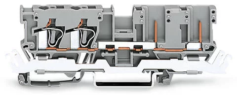 769-211 - 2-conductor/2-pin carrier terminal block; with shield contact; for DIN-rail 35 x 15 and 35 x 7.5; 4 mm²; CAGE CLAMP®; 4,00 mm²; gray