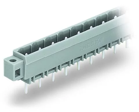 231-270/040-000 - Male header; 10-pole; THT; 1.2 x 1.2 mm solder pin; straight; mounting flange; pin spacing 7.5 mm; gray