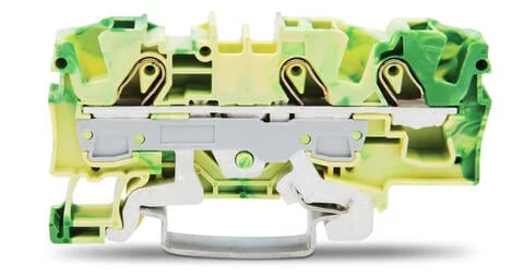 2006-1307 - TOPJOB®S feedthrough terminal block; rail mount; 3-conductor; 7.5 mm wide; green-yellow