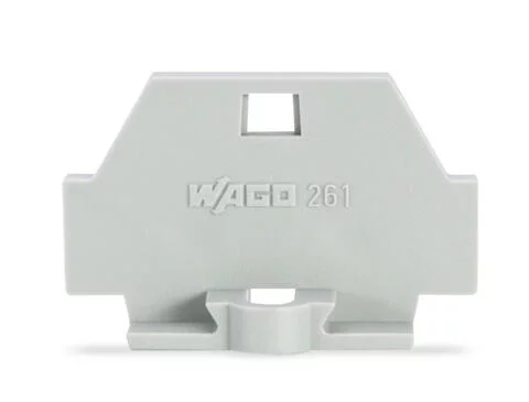261-361 - End plate; with fixing flange; gray