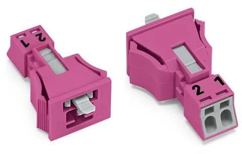 890-792 - WINSTA® through-panel plug (male); MINI; snap-in; 1/2 marking; 2-pole; pink
