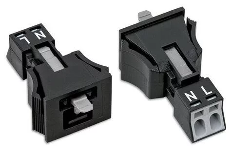 890-712 - WINSTA® through-panel plug (male); MINI; snap-in; L/N marking; 2-pole; black 890-712 - WINSTA® through-panel plug (male); MINI; snap-in; L/N marking; 2-pole; black
