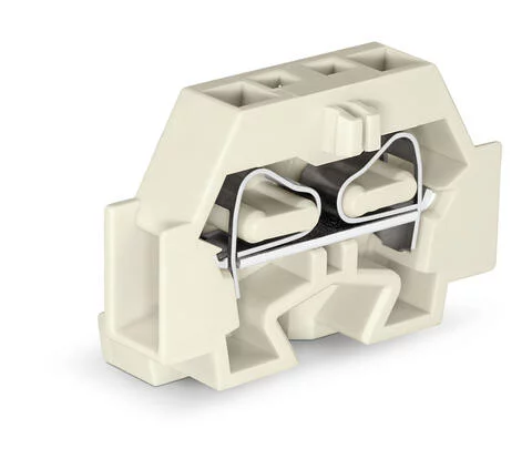 262-130 - 2-conductor terminal block; without push-buttons; suitable for Ex e II applications; with fixing flange; 1-pole; for screw or similar mounting types; Fixing hole 3.2 mm Ø; 4 mm²; 4,00 mm²; light gray