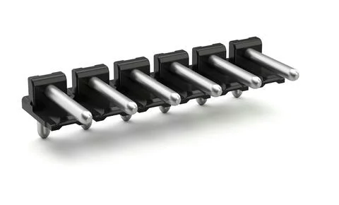 2092-1725/200-000 - THR male header; 1.4 mm Ø solder pin; angled; Pin spacing 5 mm; 5-pole; black