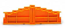 727-206 - 4-level end plate; marking: a-b-c-d--d-c-b-a; 7.62 mm thick; orange