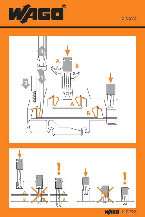 210-292 - Stickers for operating instructions; for double- and triple-deck terminal blocks; 280 and 281 Series
