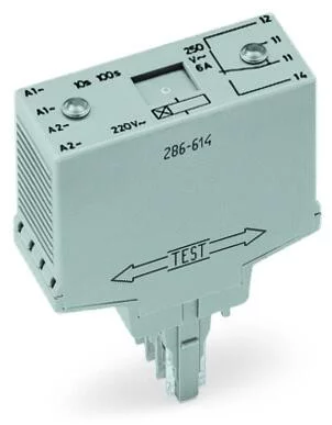286-604/004-000 - Timer relay module; Nominal input voltage: 24 VDC; Limiting continuous current: 6 A; On-delay: 10 … 100 s; Red status indicator; Module width: 20 mm; gray