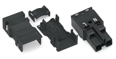 770-112/041-000 - Plug; with strain relief housing; 2-pole; 4,00 mm²; black