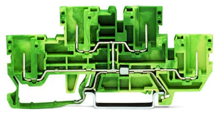 870-157 - 4-pin, double-deck carrier terminal block; 4-pin ground conductor terminal block; PE; internal commoning; for DIN-rail 35 x 15 and 35 x 7.5; green-yellow