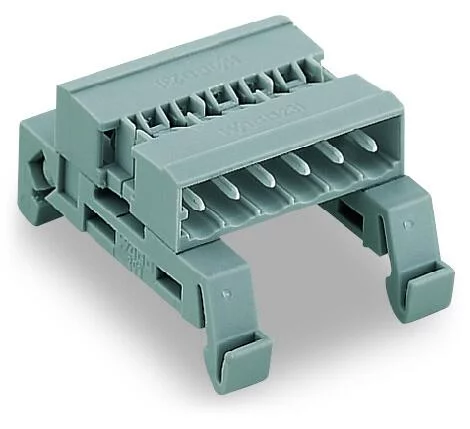 232-505/007-000 - Double pin header; DIN-35 rail mounting; 5-pole; Pin spacing 5 mm; gray