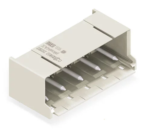 2092-3424/200-000 - THR male header; 1.4 mm Ø solder pin; angled; Pin spacing 7.5 mm; 4-pole; light gray